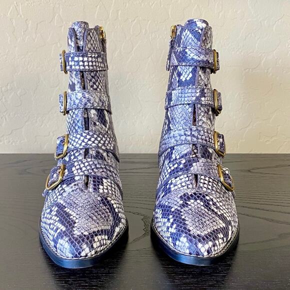 NWB J.Crew Multi-Buckle Boots Snake Leather AE921 - Picture 7 of 12